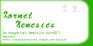 kornel nemcsics business card